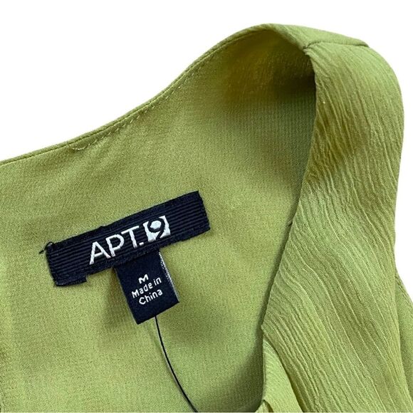 Apt. 9 Green Pleated Neckline Sleeveless Chiffon Blouse • NWT - Picture 4 of 8